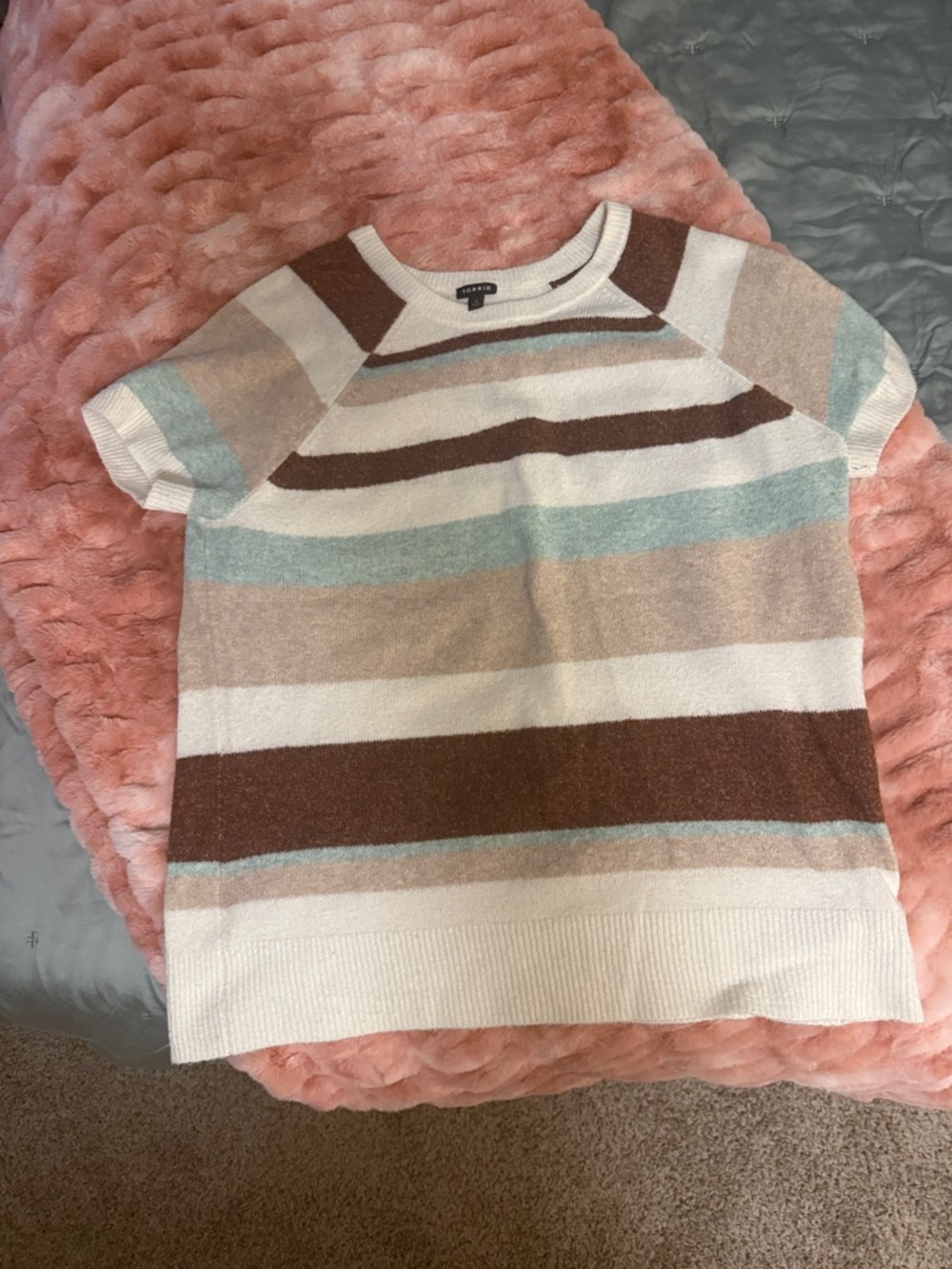torrid short sleeve striped sweater